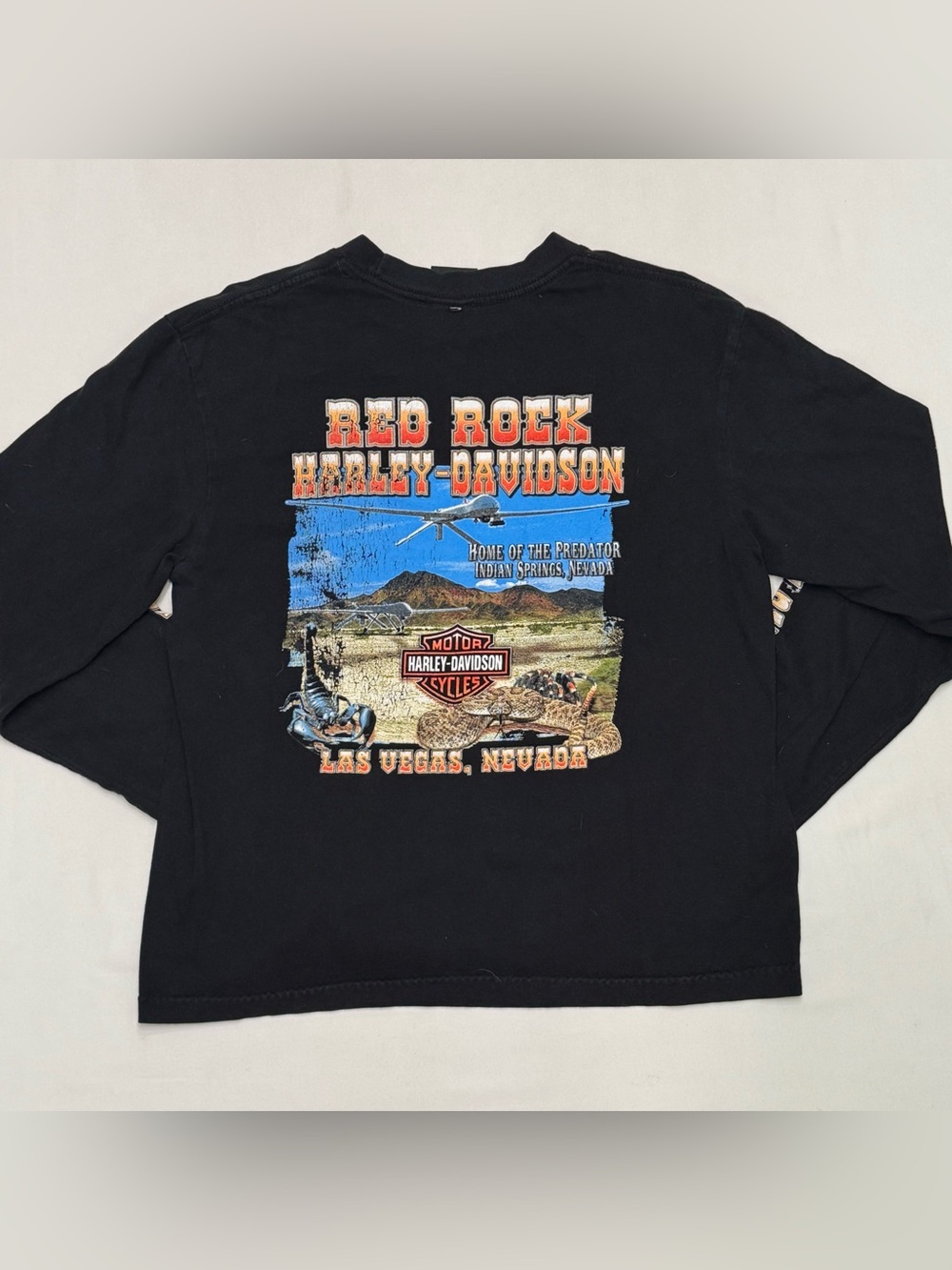 Y2K Harley Davidson Red Rock Las Vegas Long Sleeve Tee Adult Small -Medium